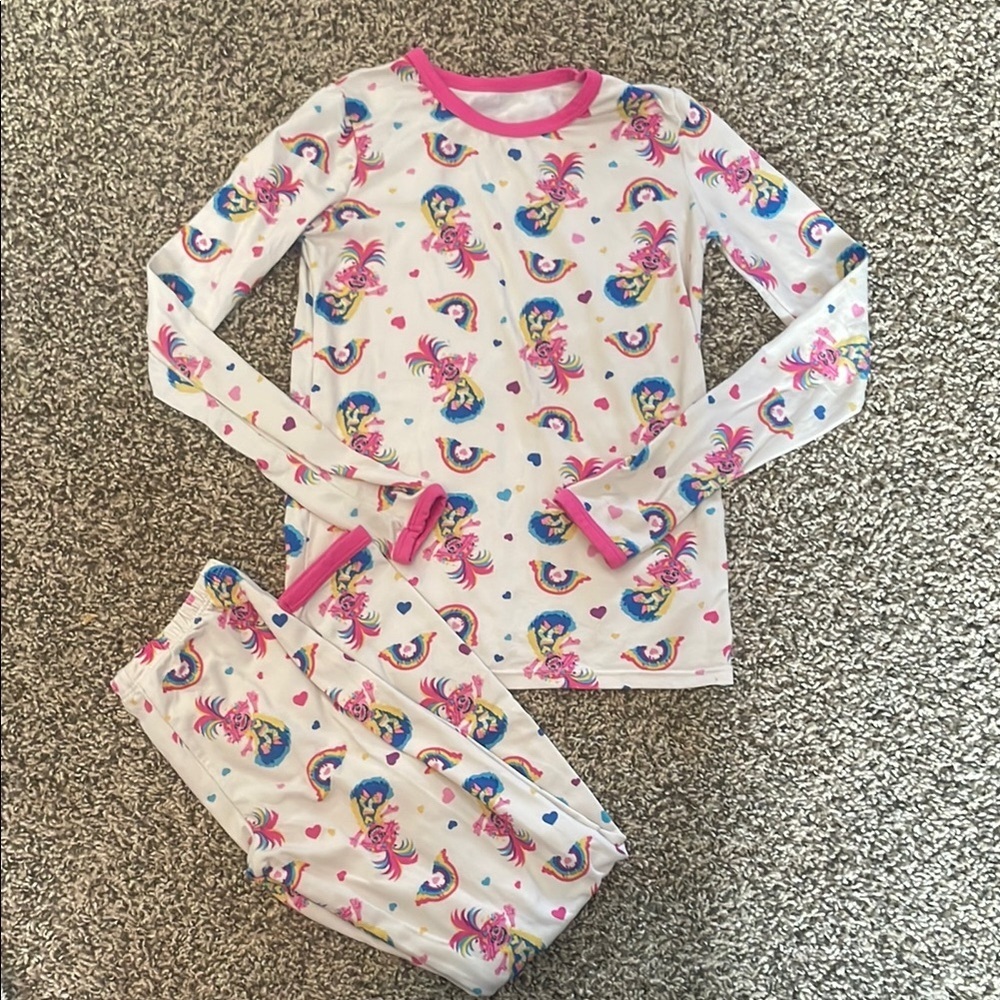 Trolls “Poppy” Pink and White Kids Pajama Set